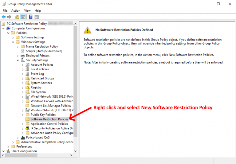 Win 2016 GPO Software Restriction Policy Setup Matrix 7