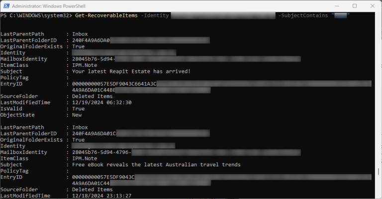 Exchange Online PowerShell Guide to Using Get-RecoverableItems and ...